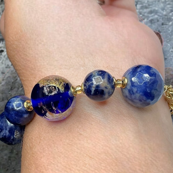 🌺Zecchin Lapis & Murano Glass Bracelet - Picture 8 of 11
